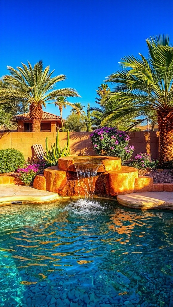 serene backyard water feature