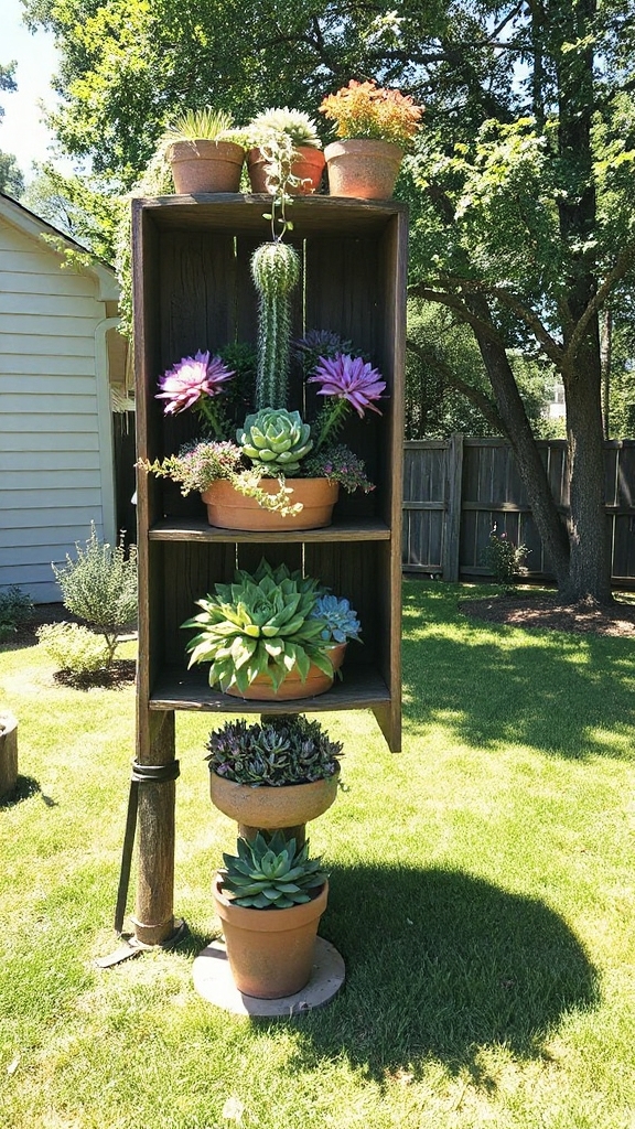 tiered succulent display ideas