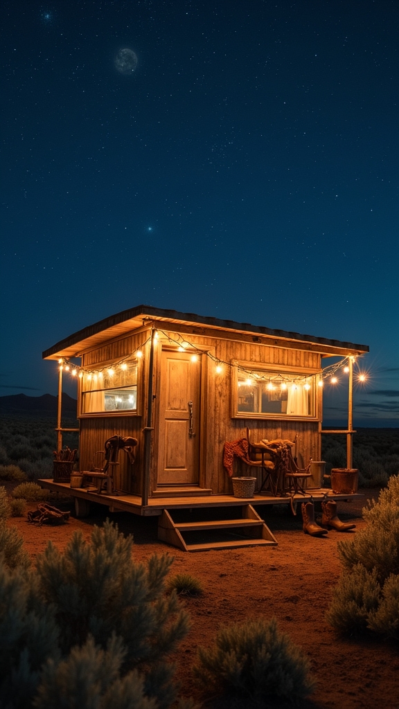 western themed string lighting arrangements