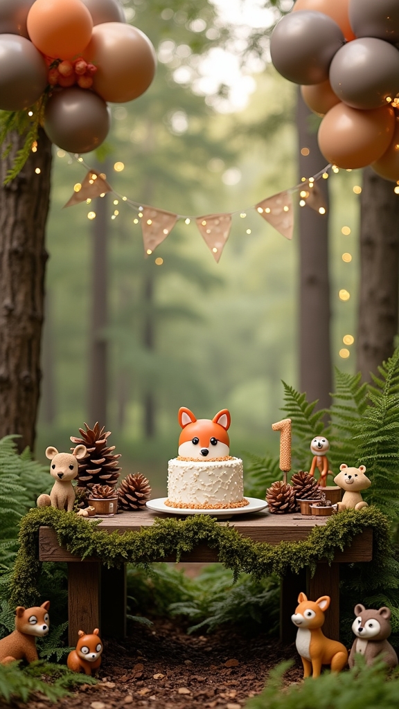 woodland themed party decorations