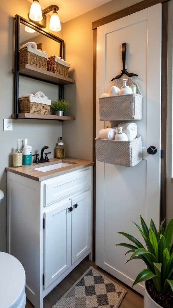 maximize camper bathroom storage