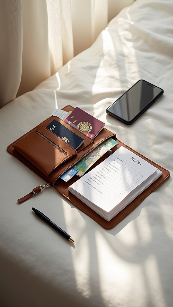 organize essential travel documents