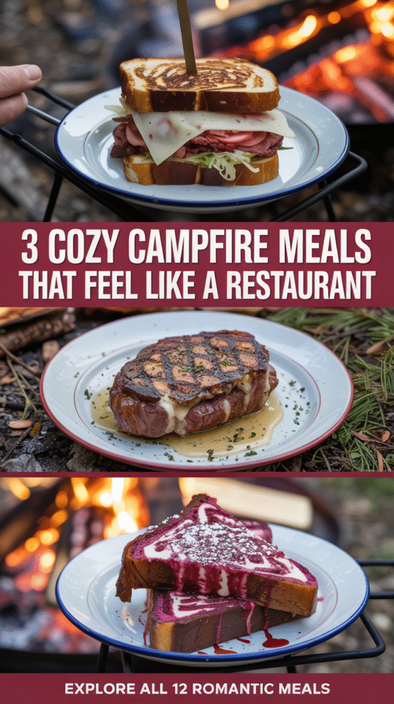 Gourmet Pastrami Reuben Sandwiches by the Fire