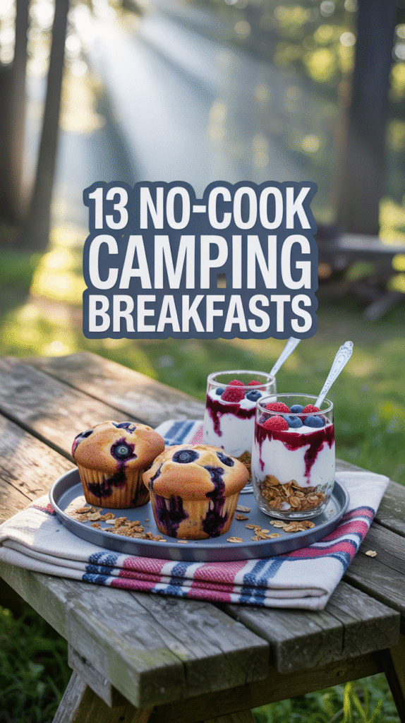 No Cook Camping Breakfasts, Greek Yogurt, Muffins