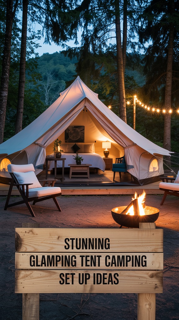Glamping-Inspired Tent Camping Set Up Ideas