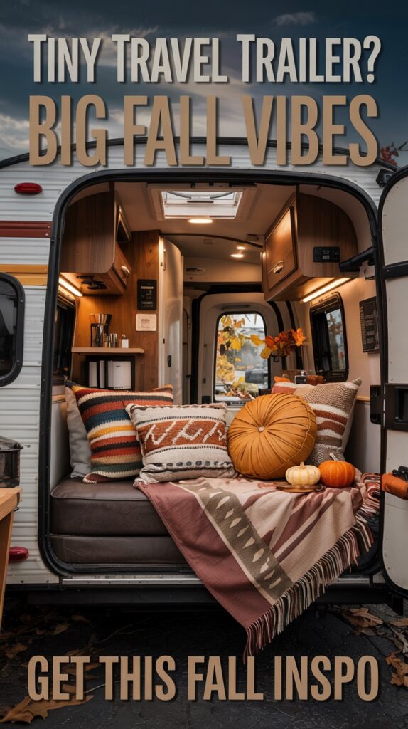 Travel Trailer Living Room Decoration for Fall Vibes