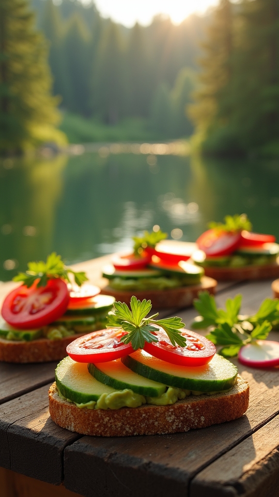 avocado toast with vegetables