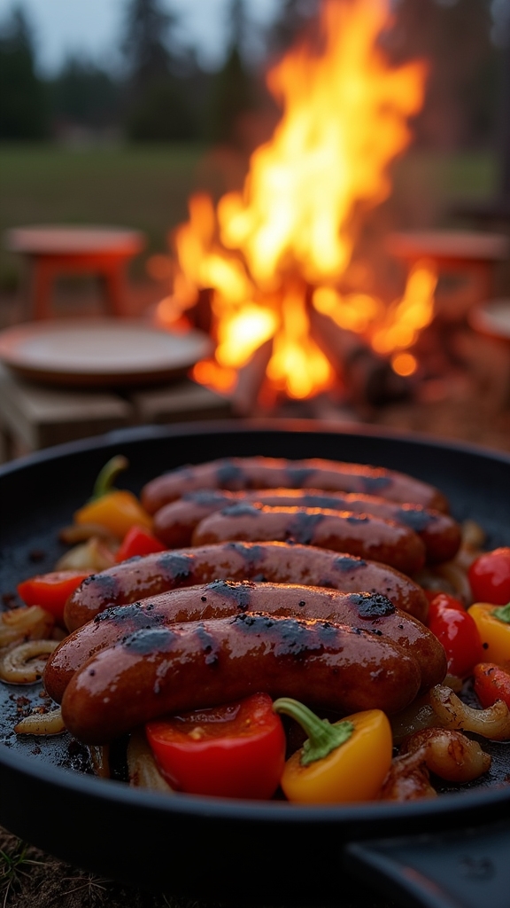 beer braised grilled bratwurst