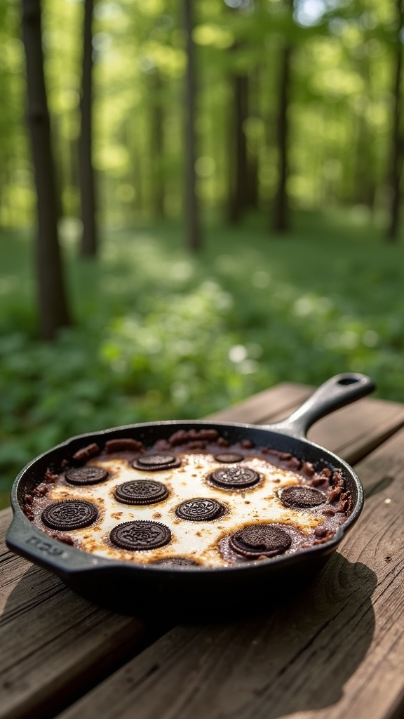campfire oreo skillet dessert
