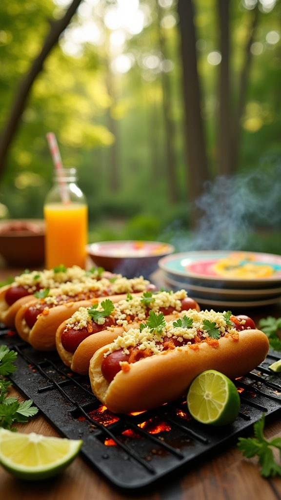 elote inspired hot dog toppings