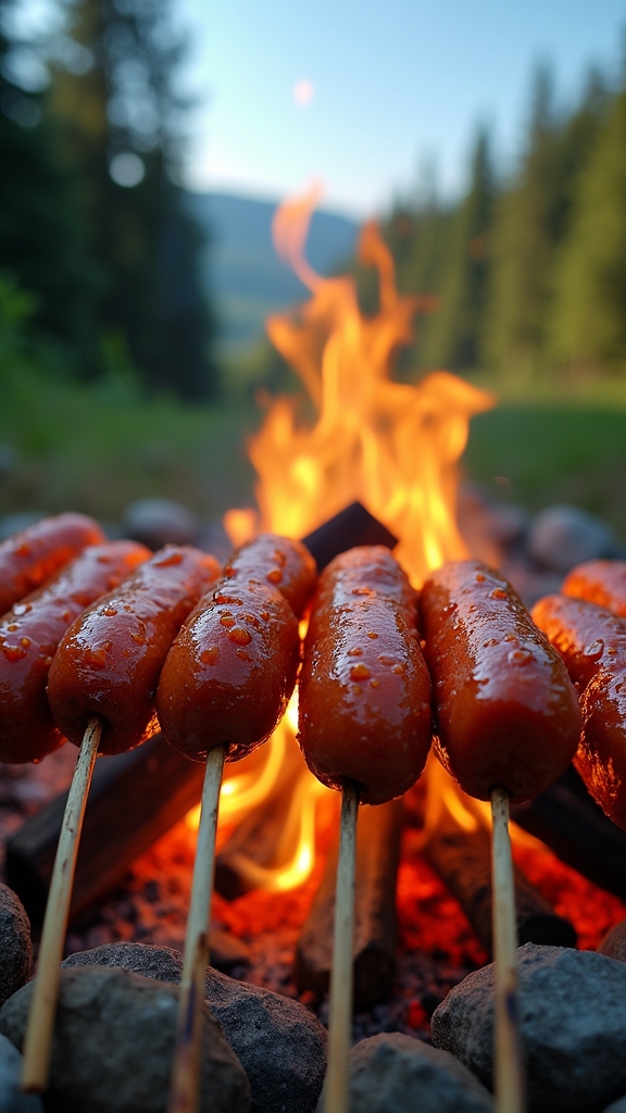 gourmet campfire hot dog