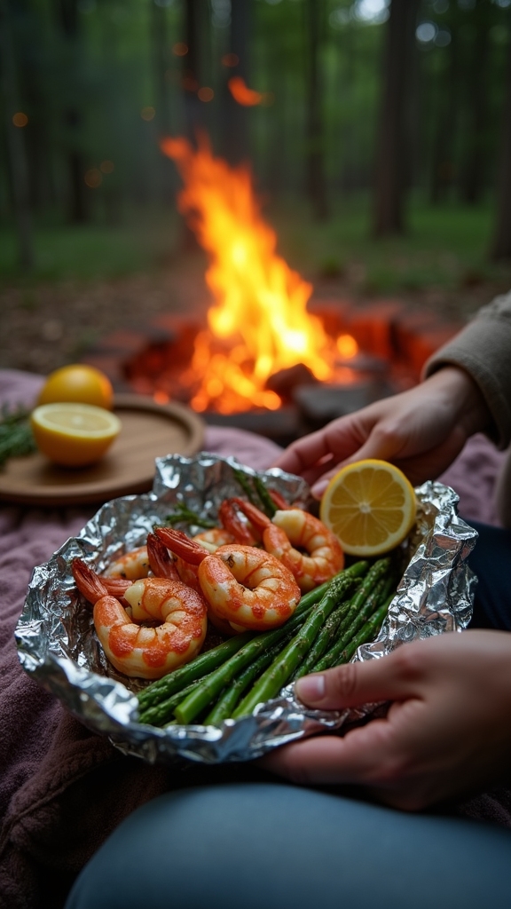 gourmet shrimp asparagus packets
