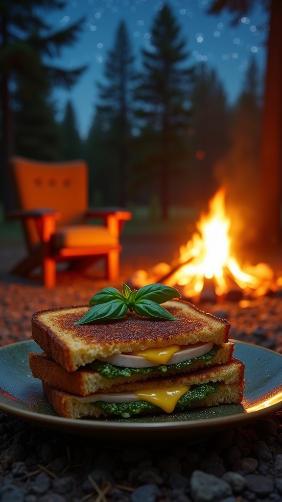 gourmet turkey pesto sandwich