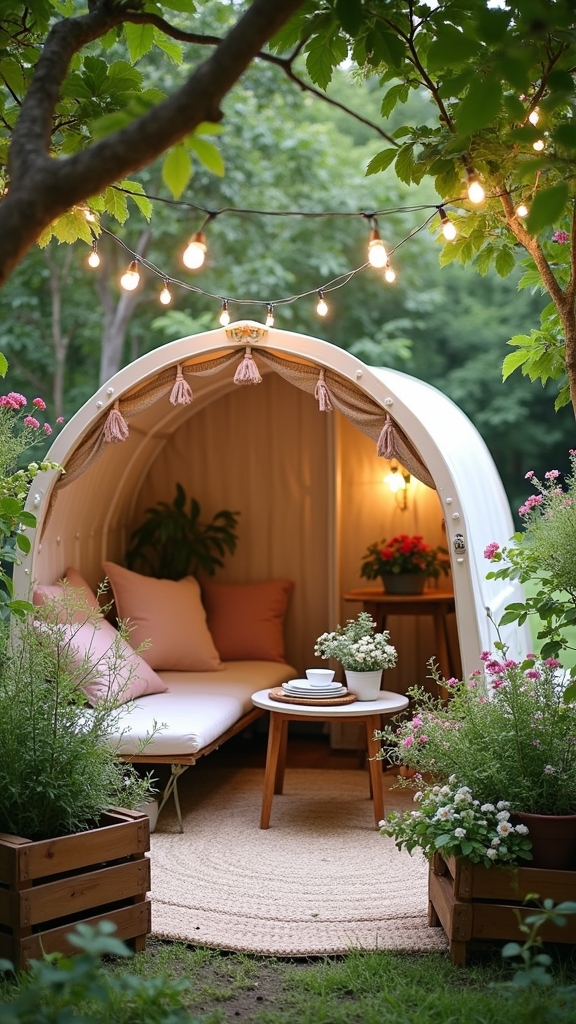 inviting outdoor relaxation area