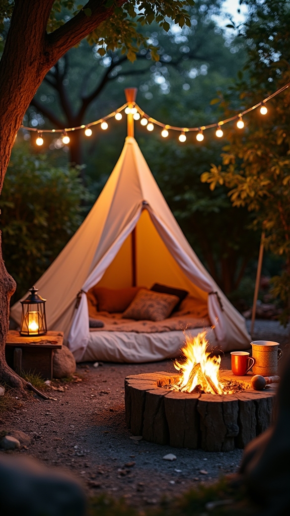 layered cozy outdoor retreats
