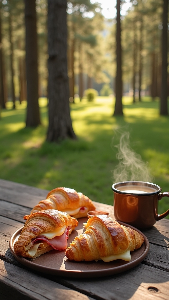 no cook campsite croissant sandwiches