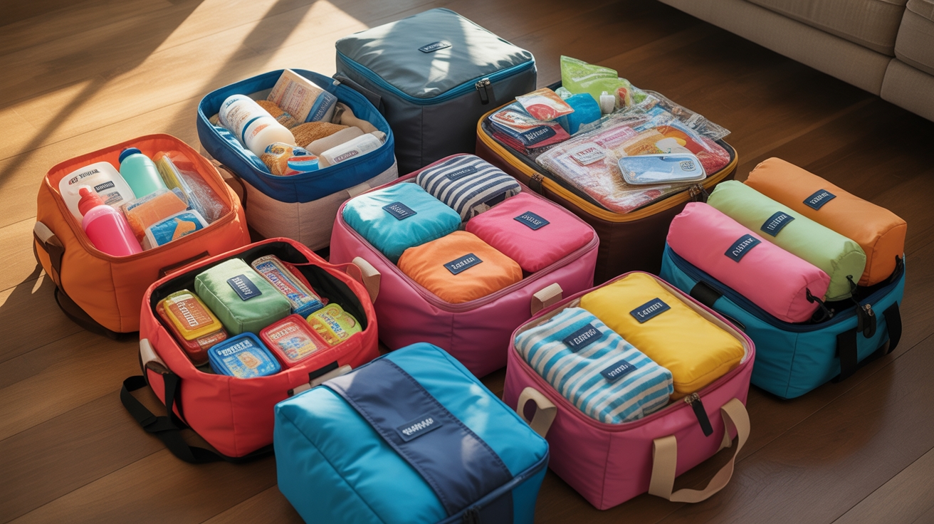 organized kids vacation packing
