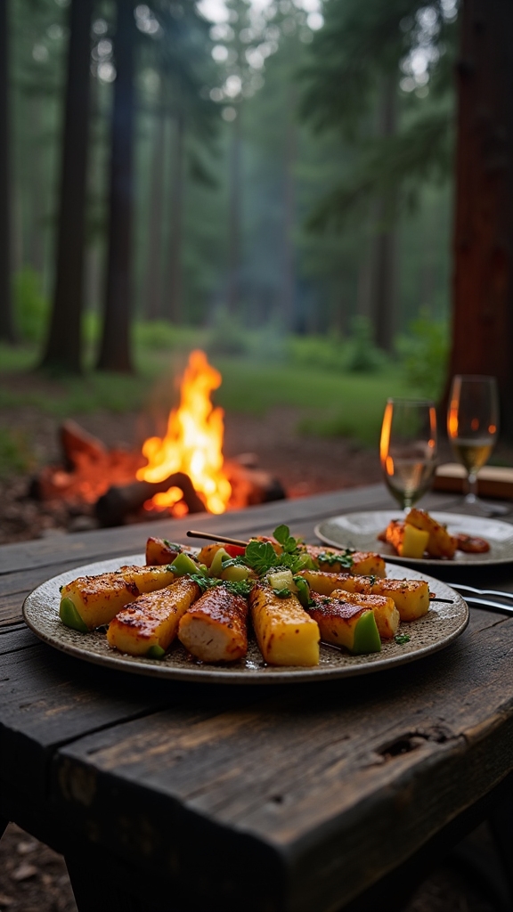 tropical grilled chicken skewers