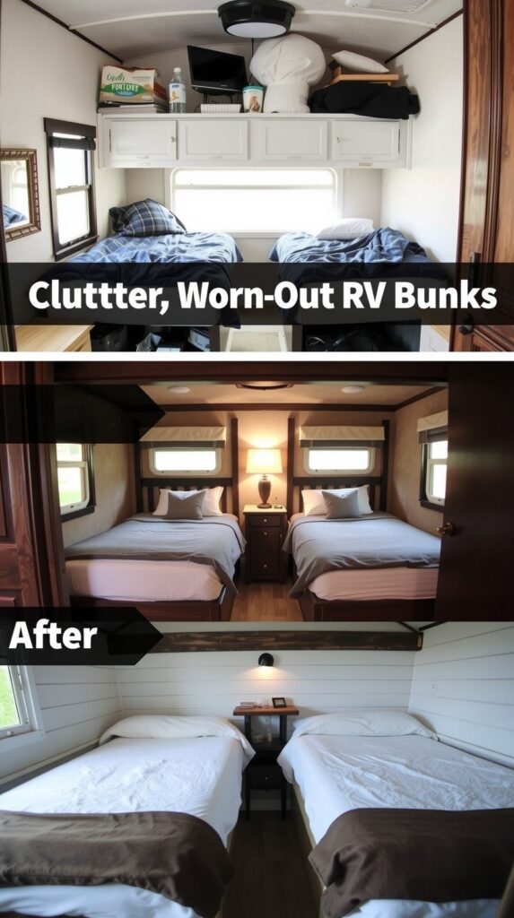 Rustic Farmhouse Bunk Makeover With Shiplap Walls