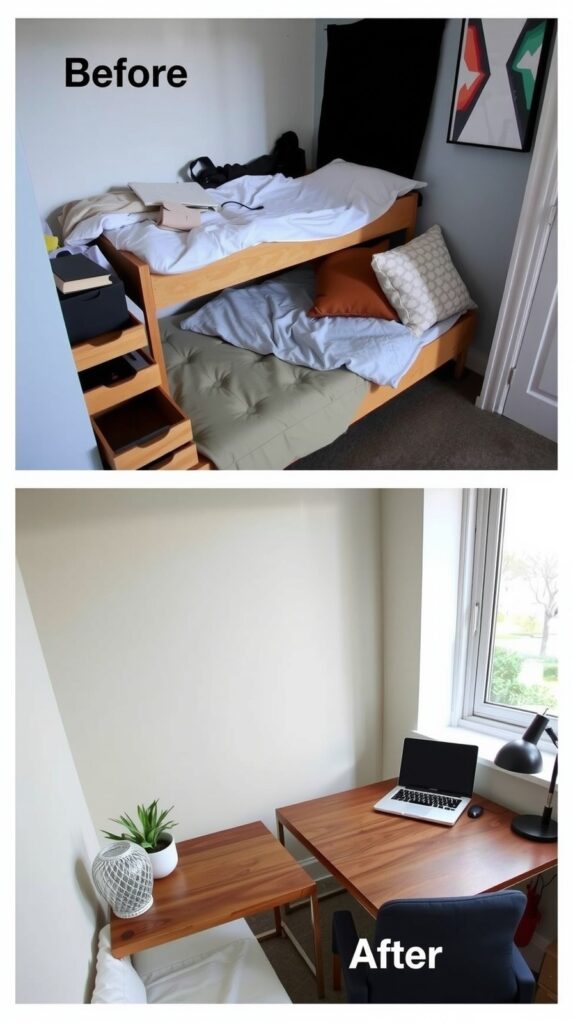 Converting Cramped Bunks Into a Spacious Home Office