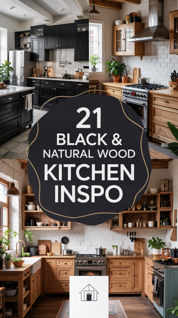 Quartz Countertops in Black and Wood Kitchens