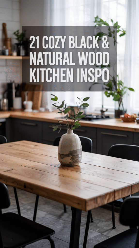 Minimalist Cozy Black and Wood Combination