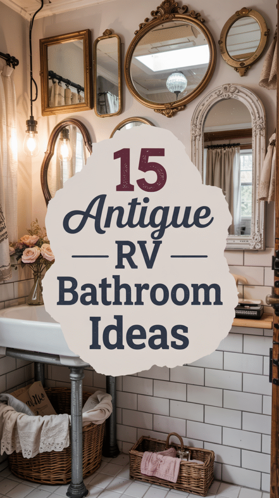 15 Stunning Farmhouse RV Bathroom Styled With Vintage Mirrors