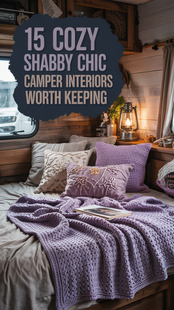 Shabby Chic Camper Interior Ideas: 15 Purple Thrifted & Vintage Finds