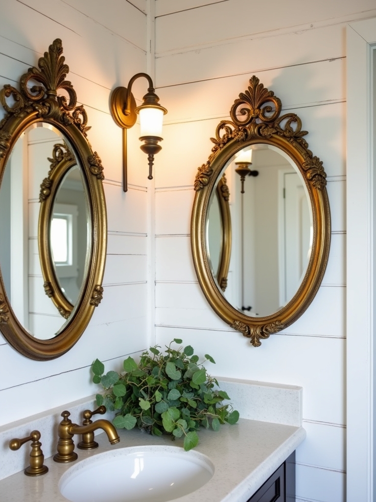 antique gold mirrors shine