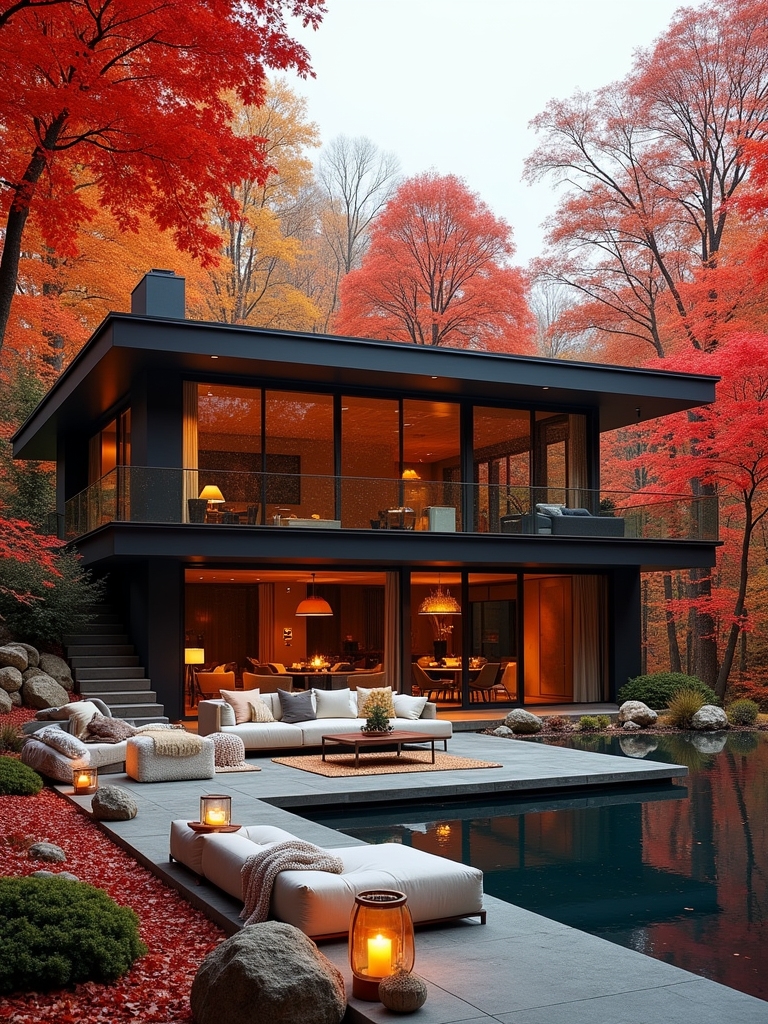autumn inspired modern mansion design