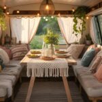 19 Camper Dining Spaces With the Prettiest Boho Vibes With Macramé + Plants