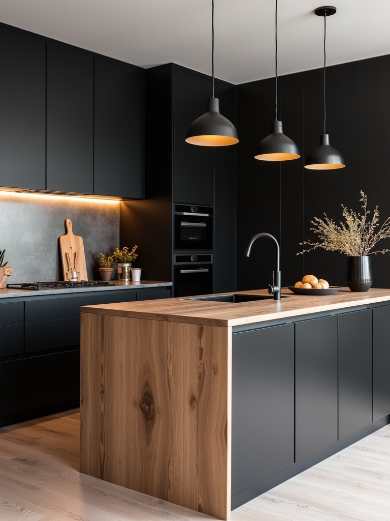 bold black wood island