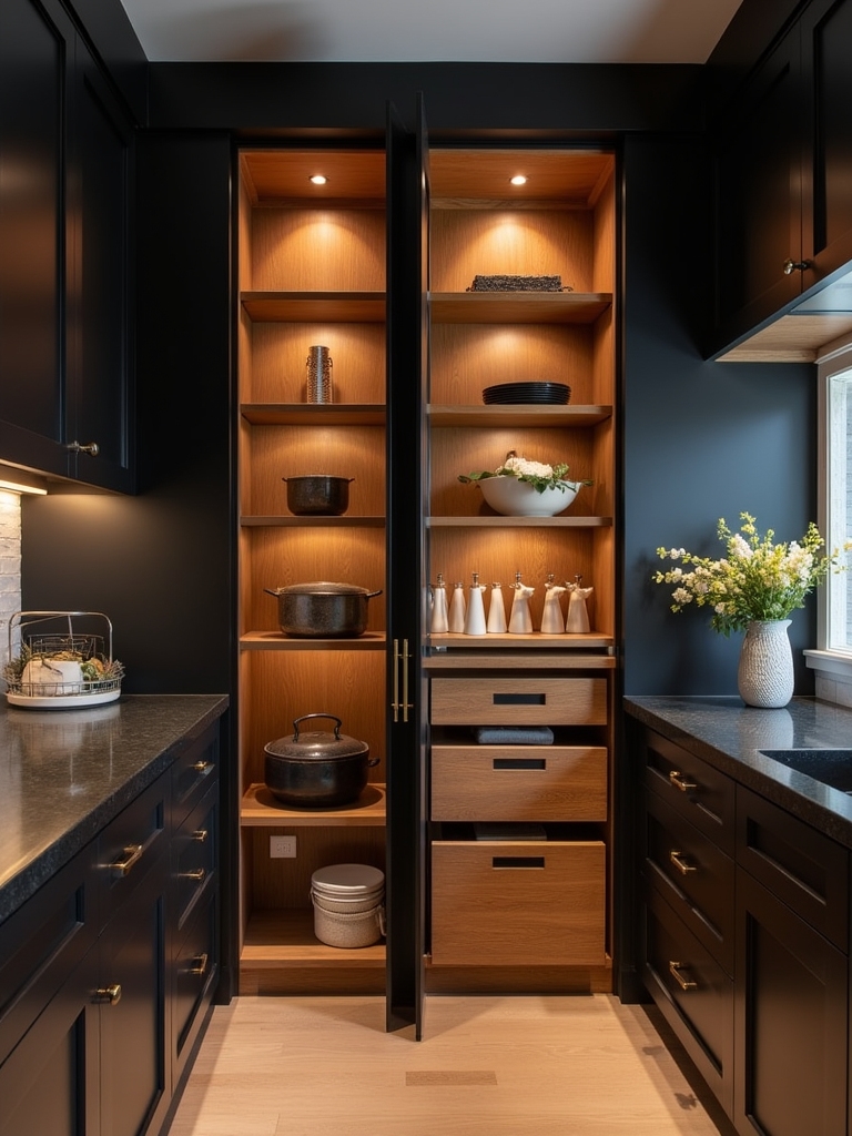 bold wood accents enhance kitchens
