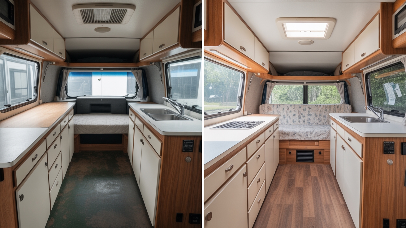 camper kitchen transformation reveal