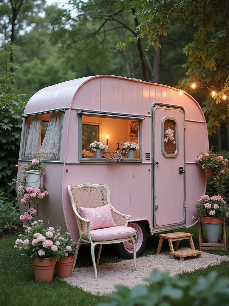 charming plants enhance camper