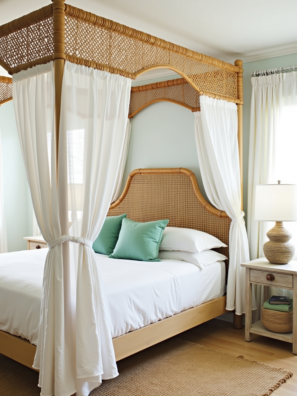 coastal themed canopy bed