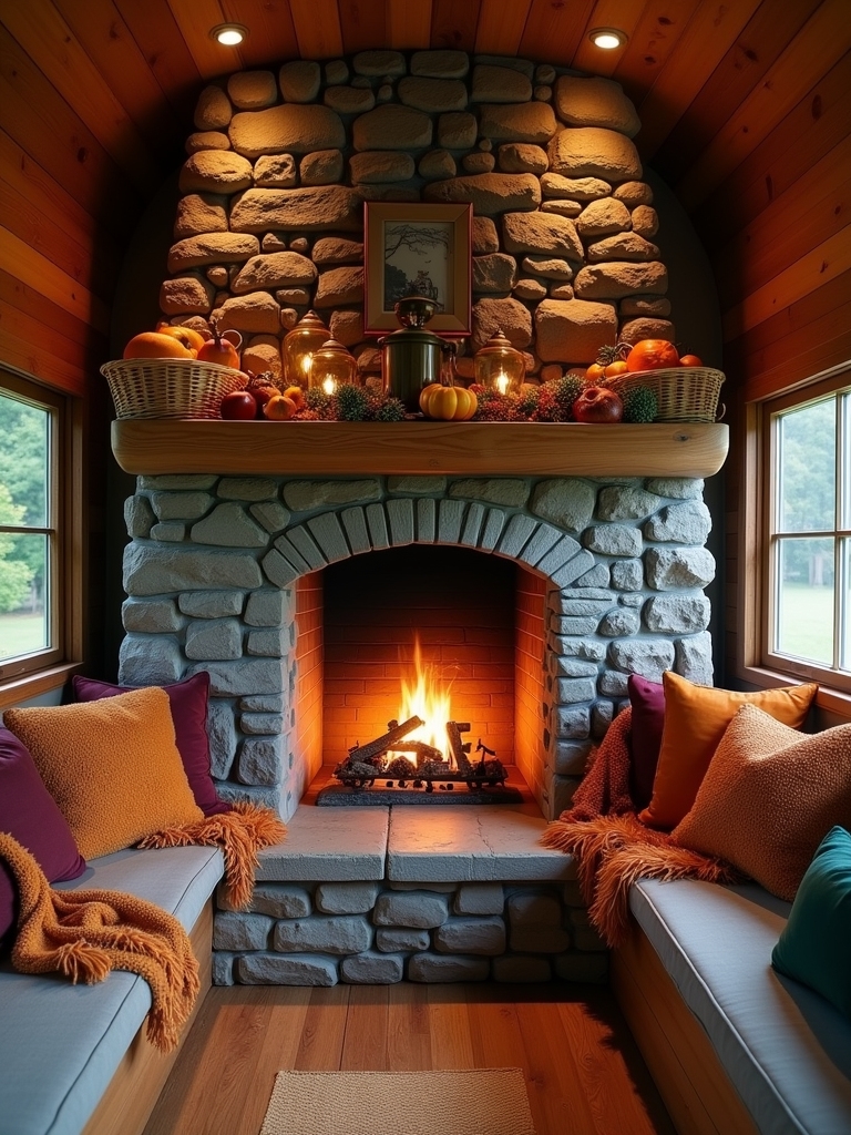 colorful stylish fireplace d cor