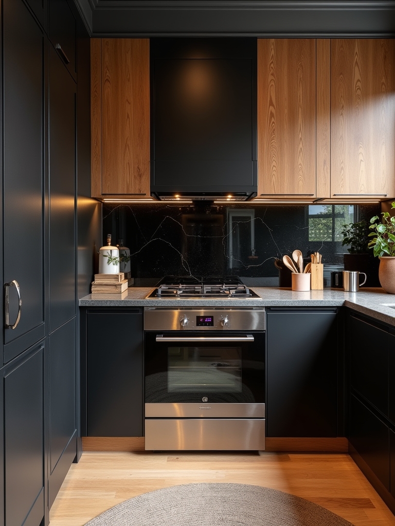 contrasting splashbacks enhance kitchens