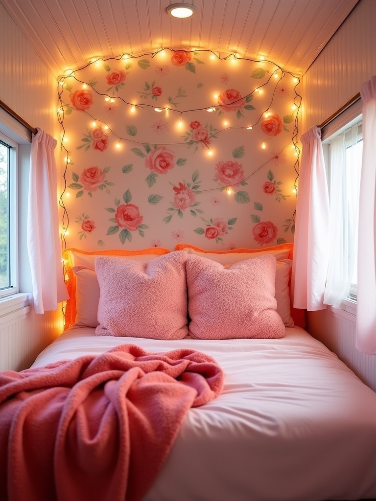 coral pink bedroom accents