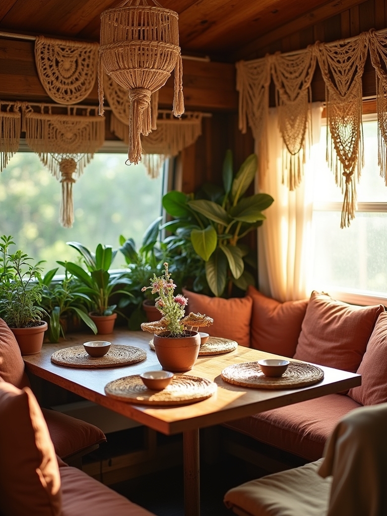 cozy boho dining nook
