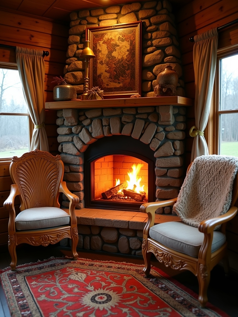 cozy crackling fire ambiance