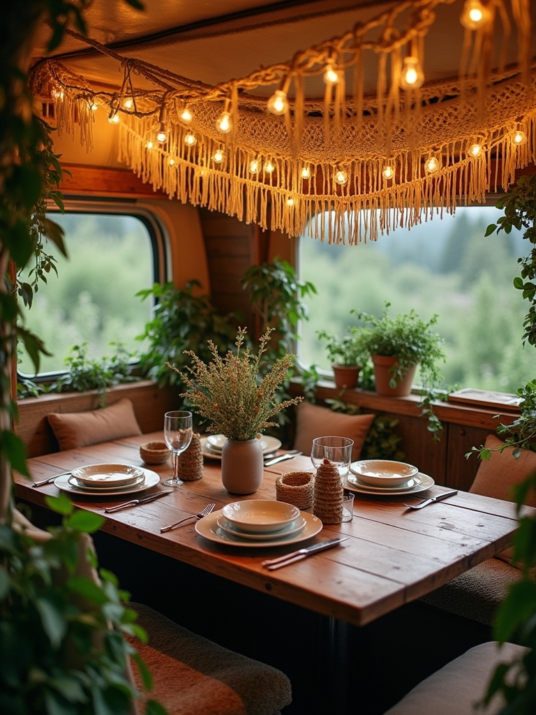 cozy macram string lights