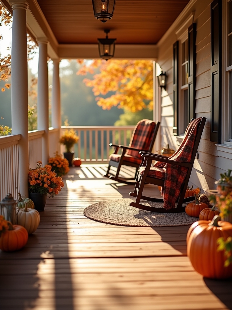 cozy veranda with rocking chairs