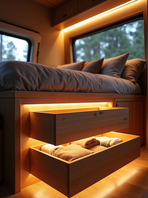 custom compartments for storage