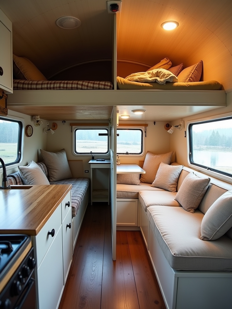 custom lofted sleeping areas