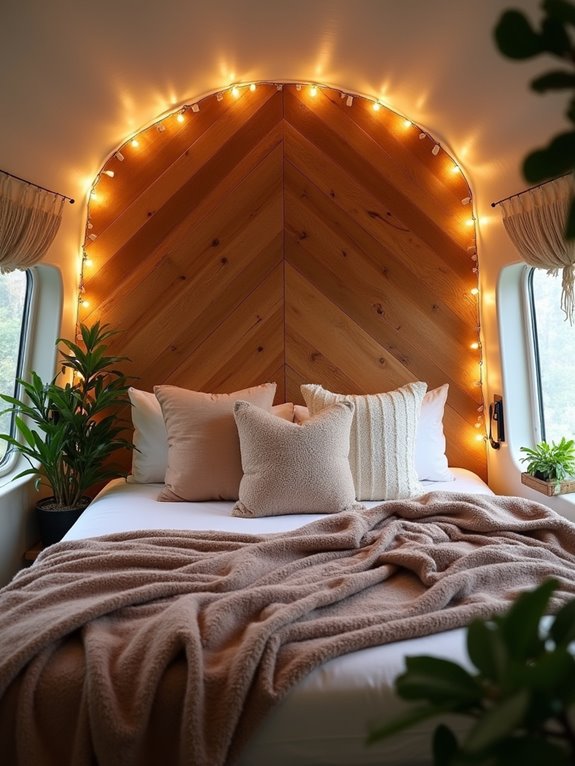 diy geometric wood headboard