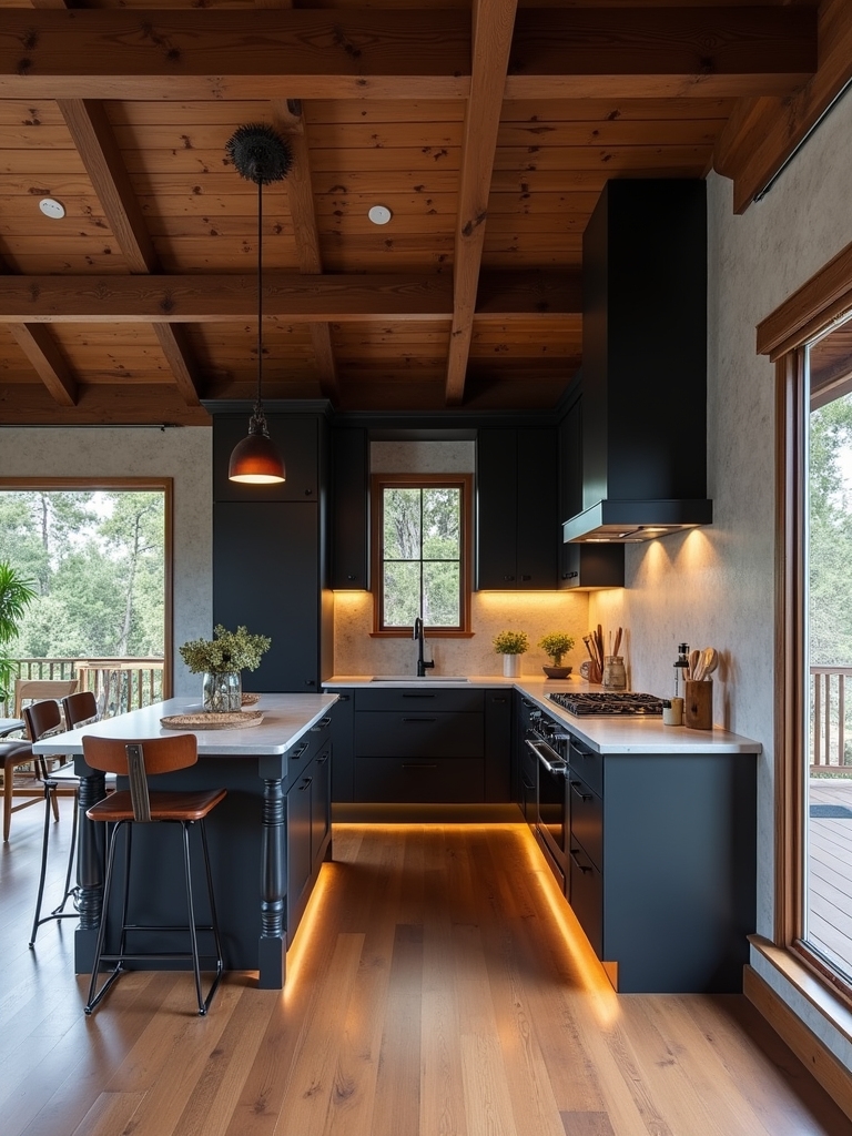 elegant dark wood accents