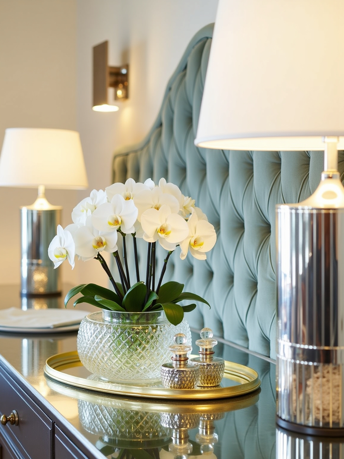 elegant glass and metal