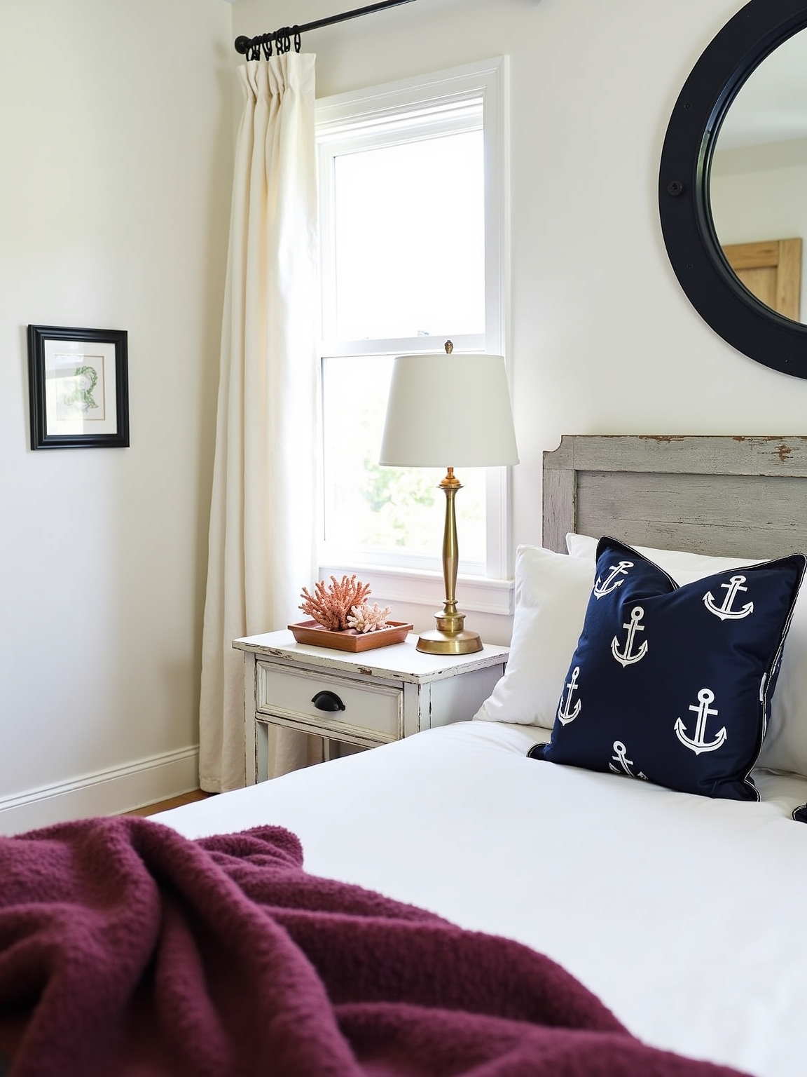 elegant navy and burgundy accents