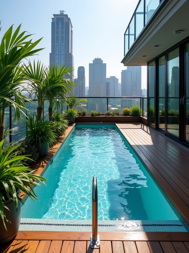 elegant urban balcony pool